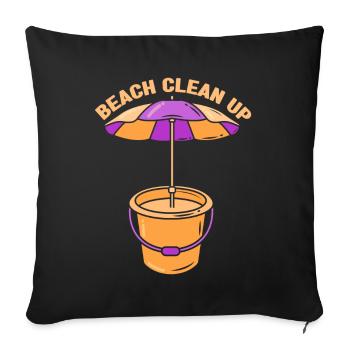 Beach Cleanup Beach Beach Clean Up Beaches - Sofa pillowcase 17,3'' x 17,3'' (45 x 45 cm) - black - Front