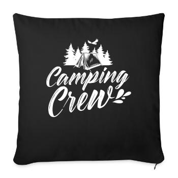 Camping Team Camper Campingplatz Campen Camp - Sofakissenbezug 45 x 45 cm - Schwarz - Vorne