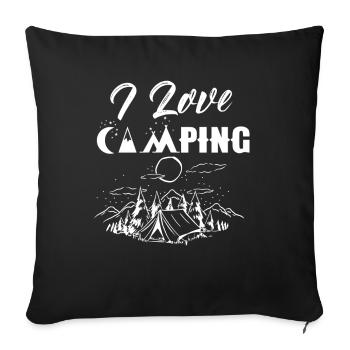 Ich Liebe Camping Campen Camper Campingplatz Camp - Sofakissenbezug 45 x 45 cm - Schwarz - Vorne