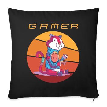 Gamer Retro Games Video Games Vintage Funny Consol - Sofakissenbezug 45 x 45 cm - Schwarz - Vorne