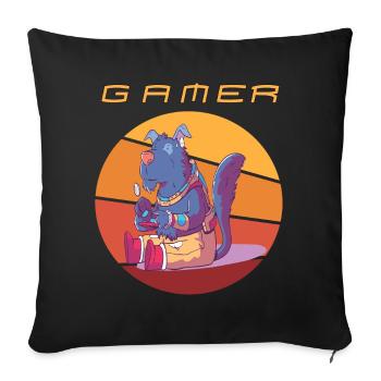 Funny Gamer Retro Games Video Games Vintage Consol - Sofakissenbezug 45 x 45 cm - Schwarz - Vorne
