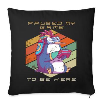 Video Games Gamer Paused My Game Retro Gaming Peng - Sofakissenbezug 45 x 45 cm - Schwarz - Vorne