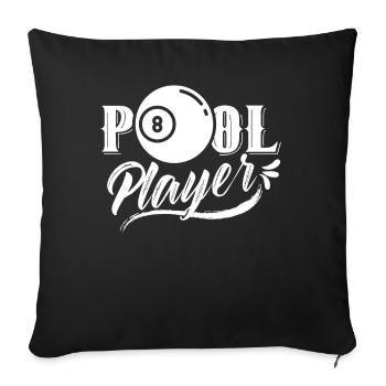 Joueur de billard Amateurs de billard - Housse de coussin décorative 45 x 45 cm - noir - Devant