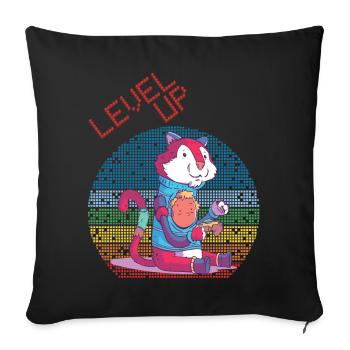 Level Up Gamer Video Games Retro Vintage Gaming Hi - Sofakissenbezug 45 x 45 cm - Schwarz - Vorne