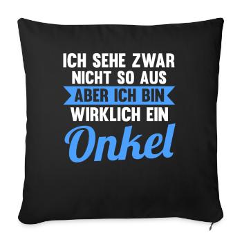 Patenonkel Pate Onkel - Sofakissenbezug 45 x 45 cm - Schwarz - Vorne