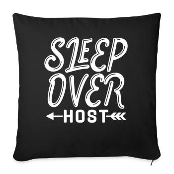 Hôtes pour la nuit Passez la nuit - Housse de coussin décorative 45 x 45 cm - noir - Devant