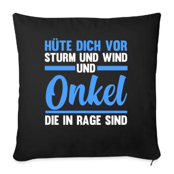 Patenonkel Pate Onkel - Sofakissenbezug 45 x 45 cm - Schwarz - Vorne