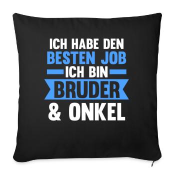 Patenonkel Pate Onkel - Sofakissenbezug 45 x 45 cm - Schwarz - Vorne