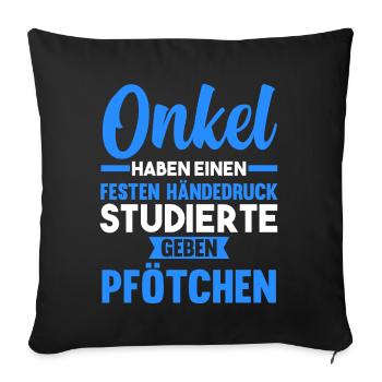 Patenonkel Pate Onkel - Sofakissenbezug 45 x 45 cm - Schwarz - Vorne
