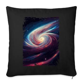Space Galaxy Nebula Astronomiemuster - Sofakissenbezug 45 x 45 cm - Schwarz - Vorne