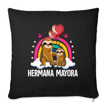 Grande sœur paresseuse - Housse de coussin décorative 45 x 45 cm - noir - Devant