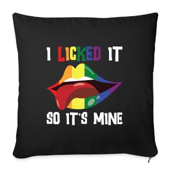 Idée cadeau arc-en-ciel humain humain LGBT - Housse de coussin décorative 45 x 45 cm - noir - Devant