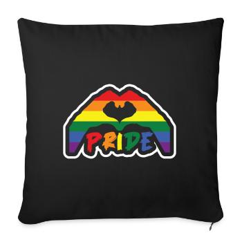 Idée cadeau arc-en-ciel humain humain LGBT - Housse de coussin décorative 45 x 45 cm - noir - Devant