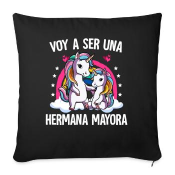 I'm Going To Be A Big Sister Unicorn - Sofa pillowcase 17,3'' x 17,3'' (45 x 45 cm) - black - Front