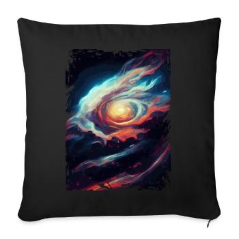 Space Galaxy Nebula Astronomiemuster - Sofakissenbezug 45 x 45 cm - Schwarz - Vorne