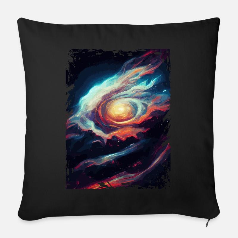 Space Galaxy Nebula Astronomiemuster - Sofakissenbezug 45 x 45 cm - Schwarz