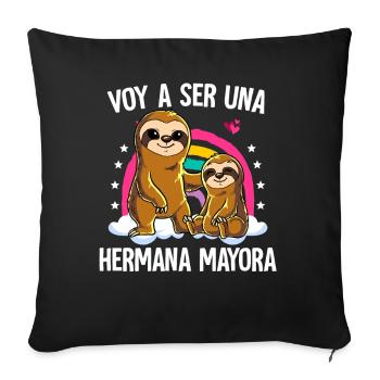 Je vais être une grande sœur paresseuse - Housse de coussin décorative 45 x 45 cm - noir - Devant