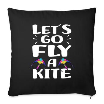 Drachensteigen Hobby | Drachenfliegen Geschenkidee - Sofakissenbezug 45 x 45 cm - Schwarz - Vorne