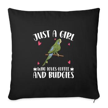 Amoureux de Budgerigar | Cadeaux Budgerigars - Housse de coussin décorative 45 x 45 cm - noir - Devant