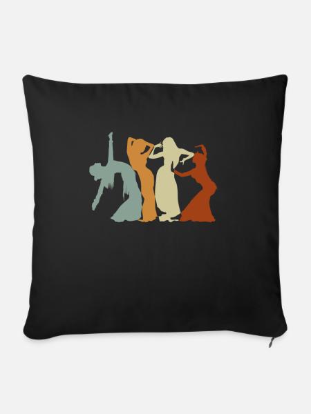 Bauchtänzerinnen Retro Bauchtanz Tanzen - Sofakissenbezug 45 x 45 cm - Schwarz