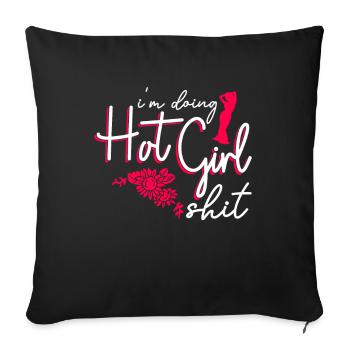 Je fais de la merde de fille chaude - danse du ventre - Housse de coussin décorative 45 x 45 cm - noir - Devant