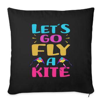 Cerf-volant - Housse de coussin décorative 45 x 45 cm - noir - Devant