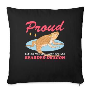 Bearded Dragon Mom Bearded Dragon Reptiles Gift - Sofa pillowcase 17,3'' x 17,3'' (45 x 45 cm) - black - Front