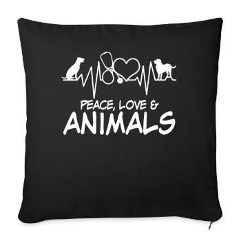 Veterinarian Veterinary Animals Veterinary Medicine - Sofa pillowcase 17,3'' x 17,3'' (45 x 45 cm) - black - Front