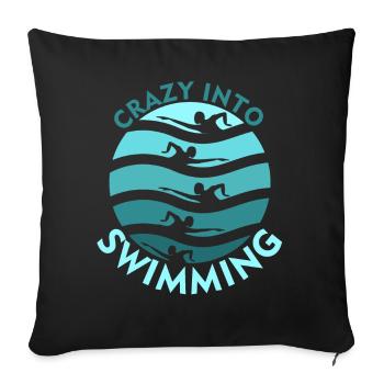 Nageurs Entraîneur de natation Natation - Housse de coussin décorative 45 x 45 cm - noir - Devant