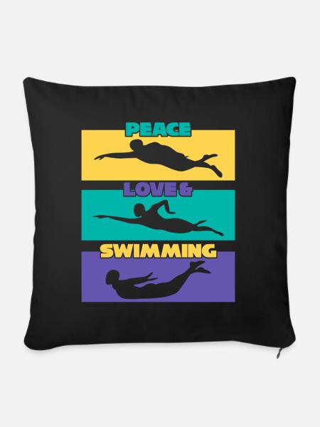 Schwimmer Schwimmbad Schwimmtrainer - Sofakissenbezug 45 x 45 cm - Schwarz