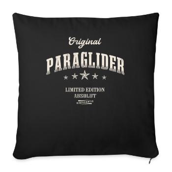 Paraglider Limited Edition Paragliding Paragliden - Sofakissenbezug 45 x 45 cm - Schwarz - Vorne