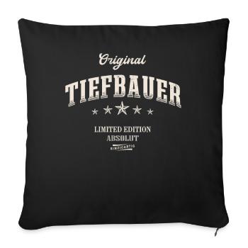 Tiefbauer Limited Edition Lustiges Tiefbau - Sofakissenbezug 45 x 45 cm - Schwarz - Vorne