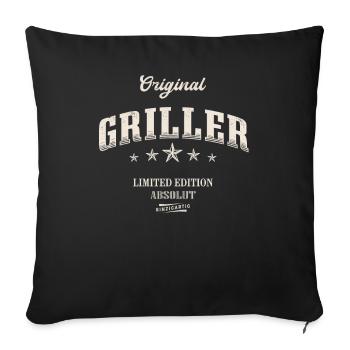 Griller Limited Edition BBQ Lustiges Grillen - Sofakissenbezug 45 x 45 cm - Schwarz - Vorne