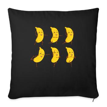 Yoga Fruit Namaste Zen Meditation - Sofa pillowcase 17,3'' x 17,3'' (45 x 45 cm) - black - Front