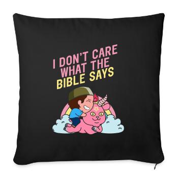 I Don't Care What The Bible Says Kawaii Satanic - Sofa pillowcase 17,3'' x 17,3'' (45 x 45 cm) - black - Front