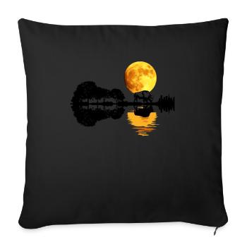 Buffalo Moon Acoustic Guitar Moon Lake Shadow - Sofa pillowcase 17,3'' x 17,3'' (45 x 45 cm) - black - Front