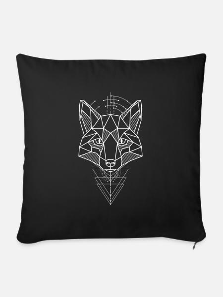 Fuchs Polygon - Sofakissenbezug 45 x 45 cm - Schwarz