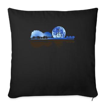 Guitar Nature Moon Unicycle Guitarist Unicyclist - Sofa pillowcase 17,3'' x 17,3'' (45 x 45 cm) - black - Front