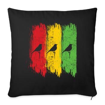 Good Vibes Only Rastafari Rasta Jamaica Reggae - Housse de coussin décorative 45 x 45 cm - noir - Devant