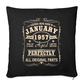 Millésime Janvier Janvier 1957 Anniversaire - Housse de coussin décorative 45 x 45 cm - noir - Devant
