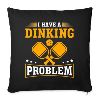 Pickleball Player Dinking Love Pickleball Retro - Sofa pillowcase 17,3'' x 17,3'' (45 x 45 cm) - black - Front