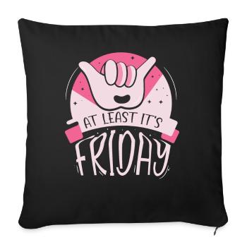 Au moins, c’est finalement sarcastique vendredi - Housse de coussin décorative 45 x 45 cm - noir - Devant