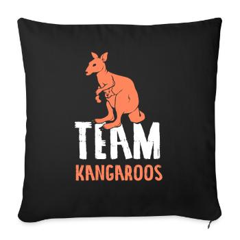 Team Kangaroos Animal Australia Lovers Kangaroo - Housse de coussin décorative 45 x 45 cm - noir - Devant