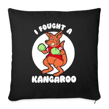 I fought with a kangaroo kangaroo animal - Sofa pillowcase 17,3'' x 17,3'' (45 x 45 cm) - black - Front