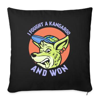 I fought with a kangaroo and won kangaroos - Sofa pillowcase 17,3'' x 17,3'' (45 x 45 cm) - black - Front