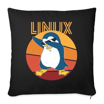 Linux Admin Cool Penguin Nerd Informatics - Sofa pillowcase 17,3'' x 17,3'' (45 x 45 cm) - black - Front