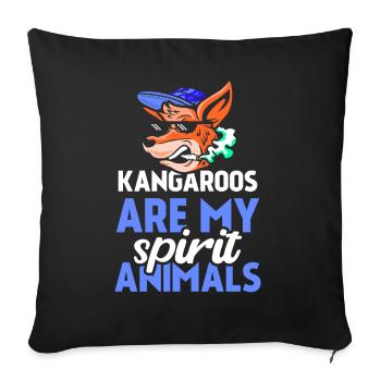 Kangaroos are my favorite animals animal kangaroo - Sofa pillowcase 17,3'' x 17,3'' (45 x 45 cm) - black - Front
