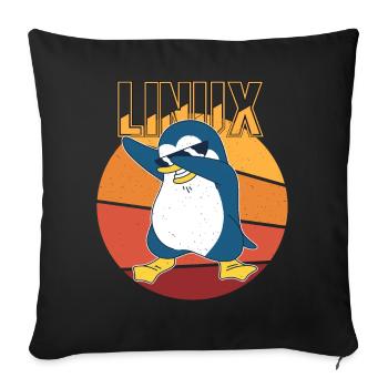 Linux Root Admin Cool Penguin Informatics Nerd - Housse de coussin décorative 45 x 45 cm - noir - Devant