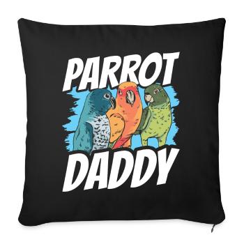 Perroquet Papa Mignon Animal Pet Perroquet - Housse de coussin décorative 45 x 45 cm - noir - Devant