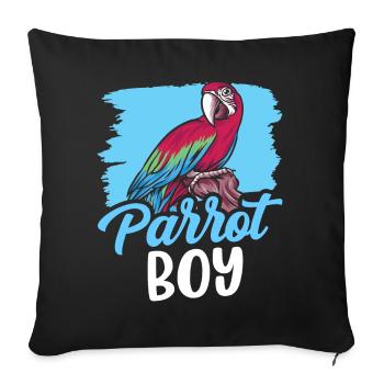 Perroquet Louveteau Perroquet Ourson Animal Perroquet mignon - Housse de coussin décorative 45 x 45 cm - noir - Devant